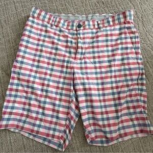 Tommy Bahama Pink and Blue Plaid Men Shorts